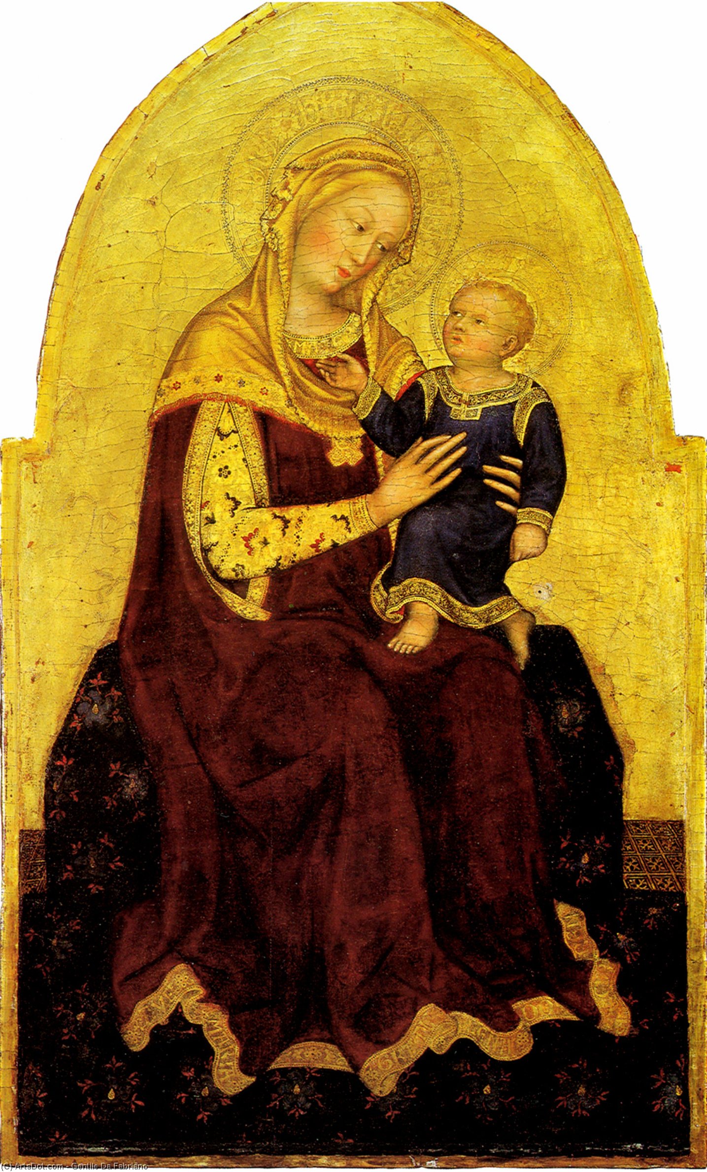 Wikioo.org – L'Enciclopedia delle Belle Arti - Pittura, Opere di Gentile Da Fabriano - Madonna col Bambino