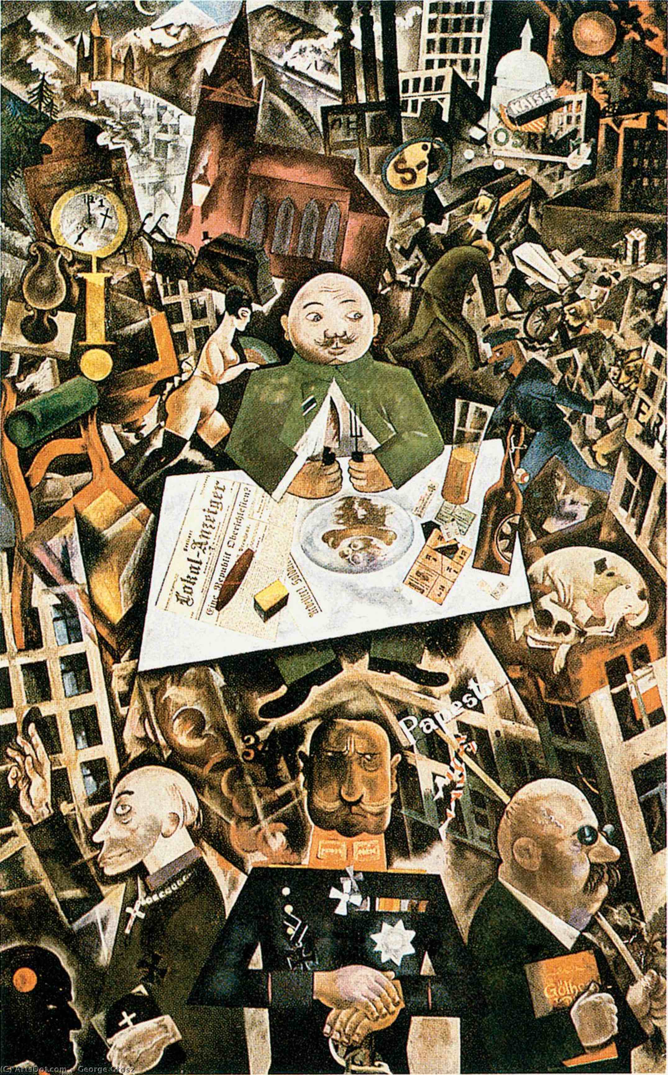Wikioo.org - The Encyclopedia of Fine Arts - Painting, Artwork by George Grosz - Germany a Winter's Tale