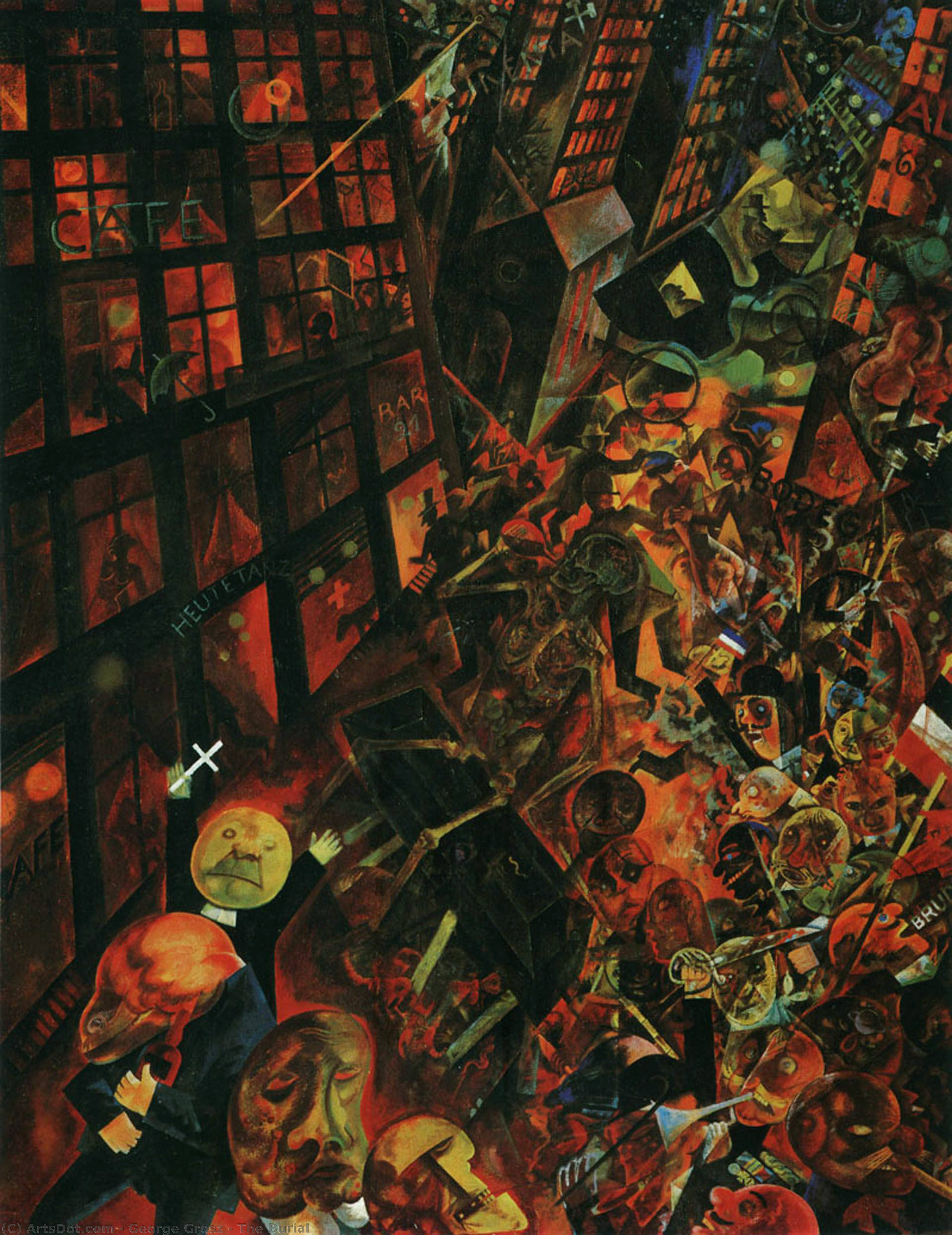 Wikioo.org - The Encyclopedia of Fine Arts - Painting, Artwork by George Grosz - The Burial