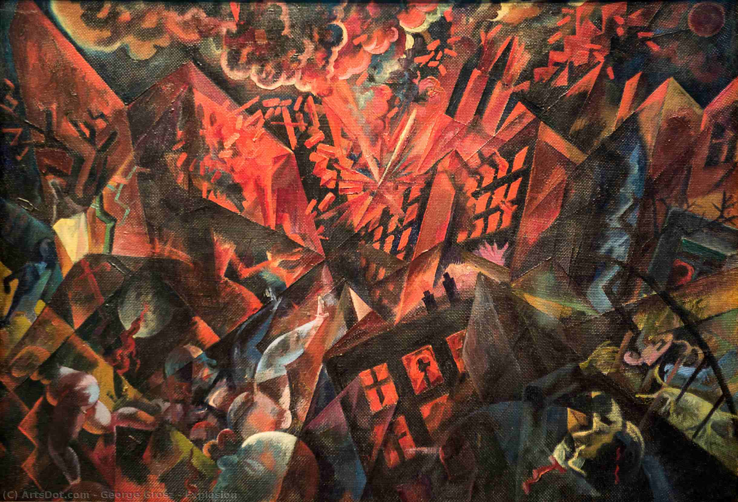 WikiOO.org - Encyclopedia of Fine Arts - Maľba, Artwork George Grosz - Explosion