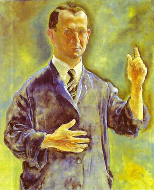 WikiOO.org - Enciclopédia das Belas Artes - Pintura, Arte por George Grosz - Self Portrait, Admonishing