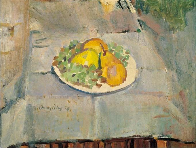 Wikioo.org - The Encyclopedia of Fine Arts - Painting, Artwork by George Mavroides - Plate with fruits