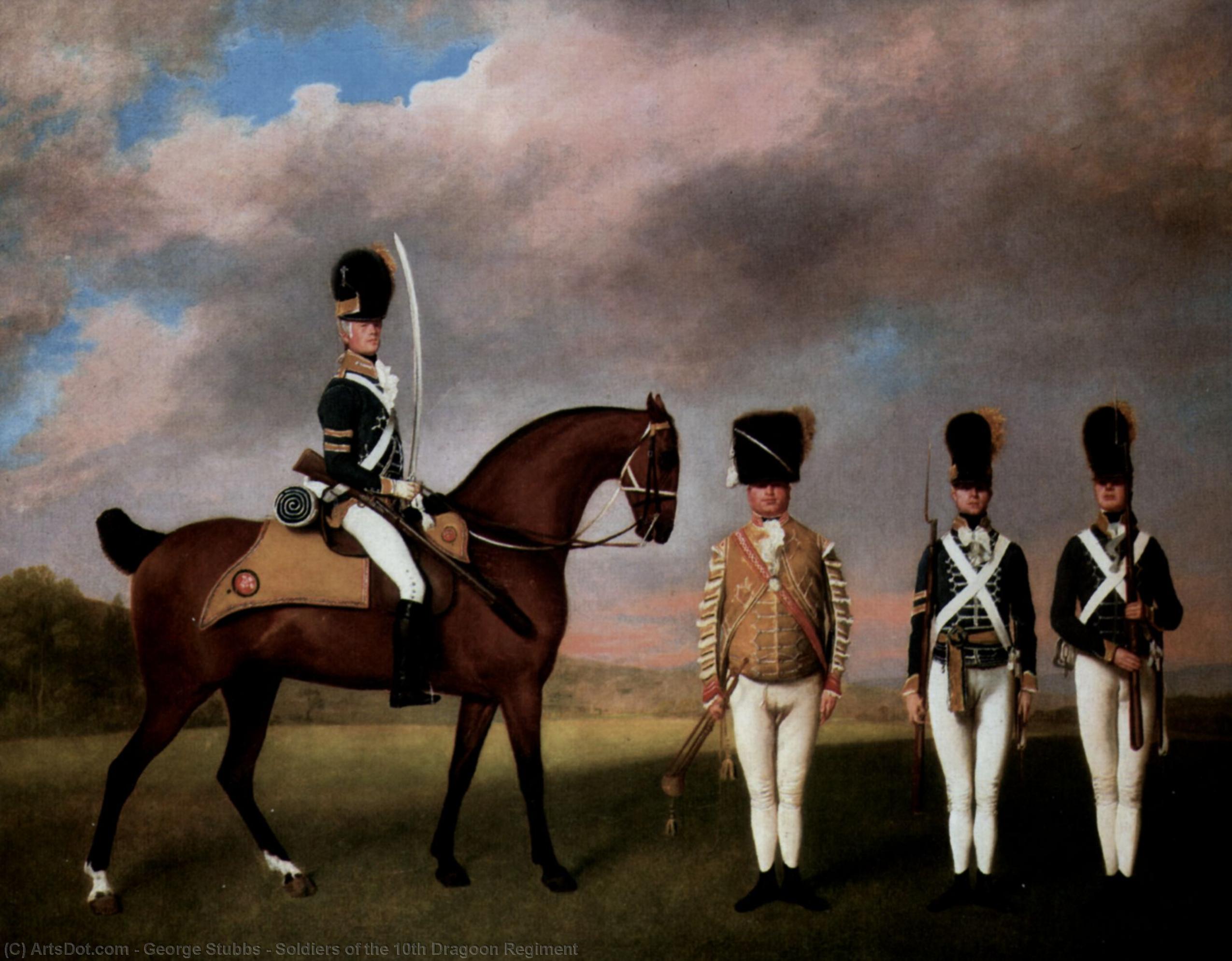 Wikioo.org - The Encyclopedia of Fine Arts - Painting, Artwork by George Stubbs - Soldiers of the 10th Dragoon Regiment
