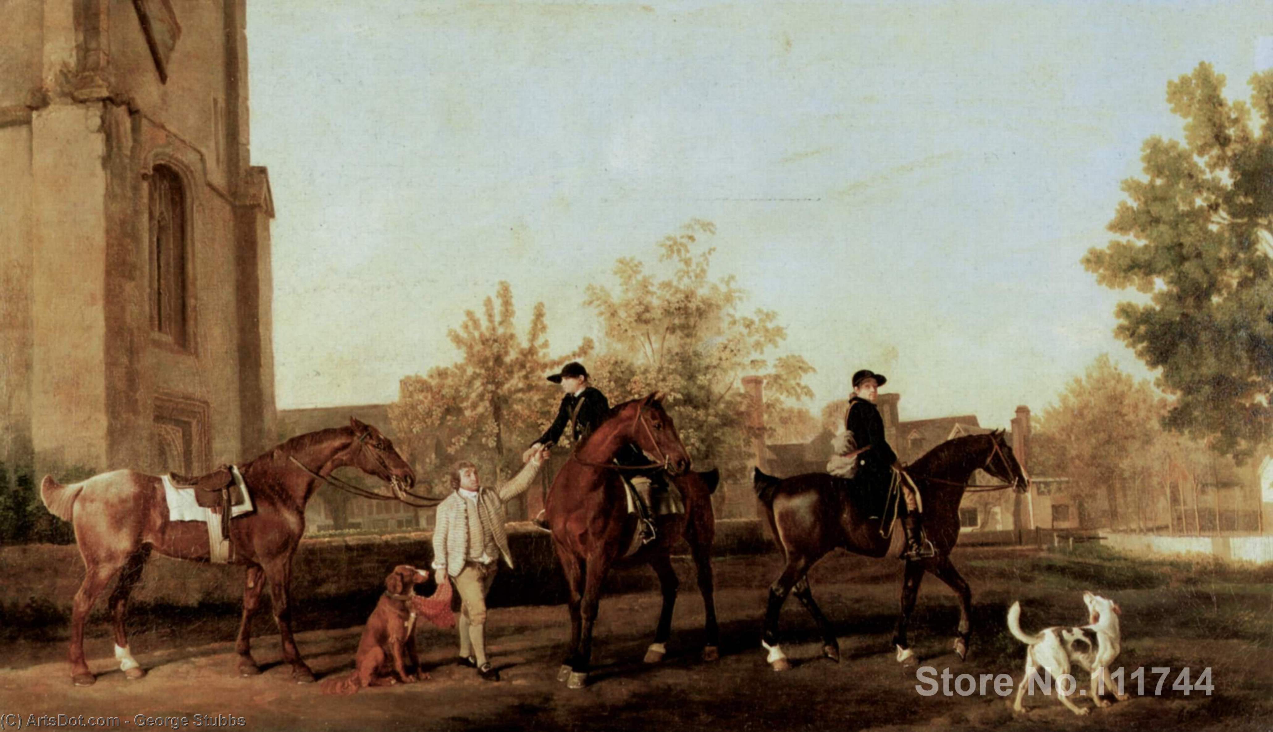 Wikioo.org - The Encyclopedia of Fine Arts - Painting, Artwork by George Stubbs - The Hunters leave Southill