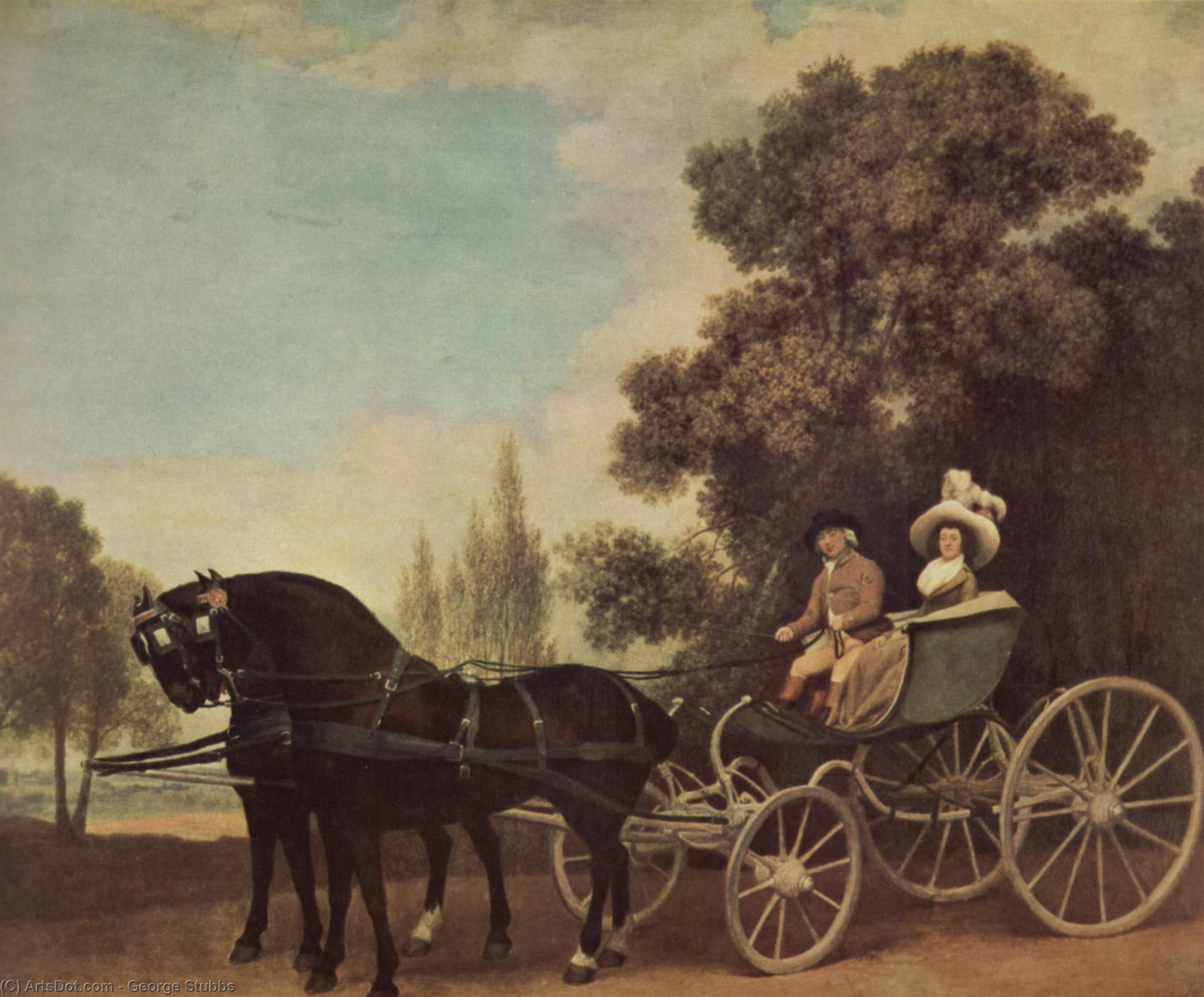 Wikioo.org - The Encyclopedia of Fine Arts - Painting, Artwork by George Stubbs - Lord and Lady in a Phaeton