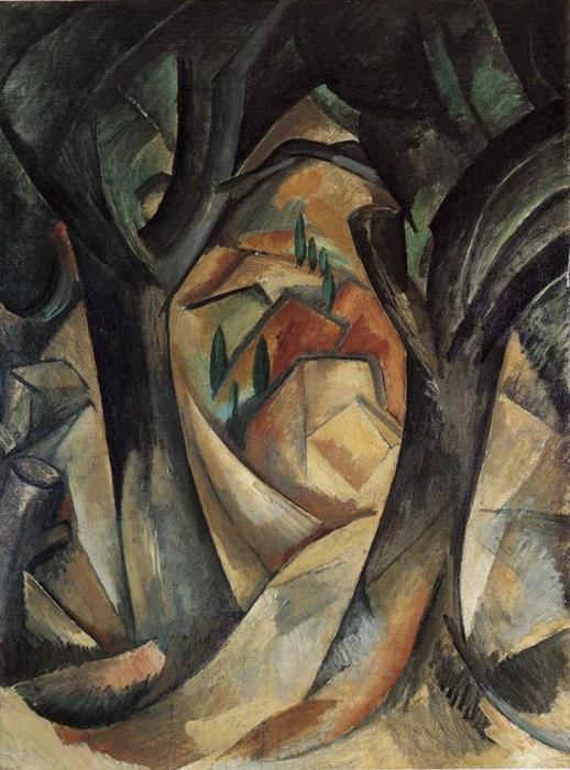 WikiOO.org - Enciklopedija dailės - Tapyba, meno kuriniai Georges Braque - Big trees at Estaque