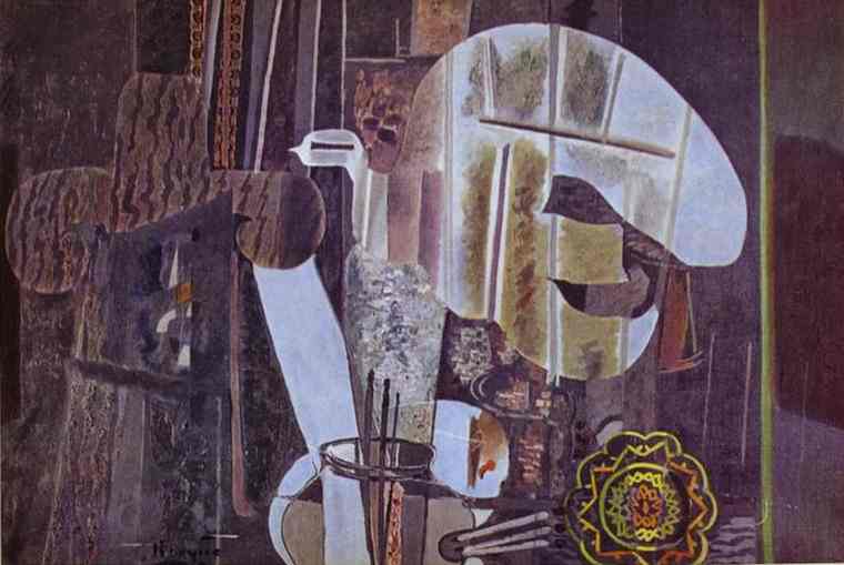 Wikoo.org - موسوعة الفنون الجميلة - اللوحة، العمل الفني Georges Braque - The Studio (III)