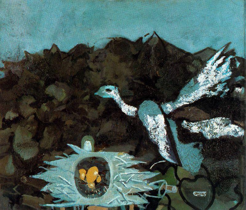 Wikioo.org – La Enciclopedia de las Bellas Artes - Pintura, Obras de arte de Georges Braque - Pájaro y su nido