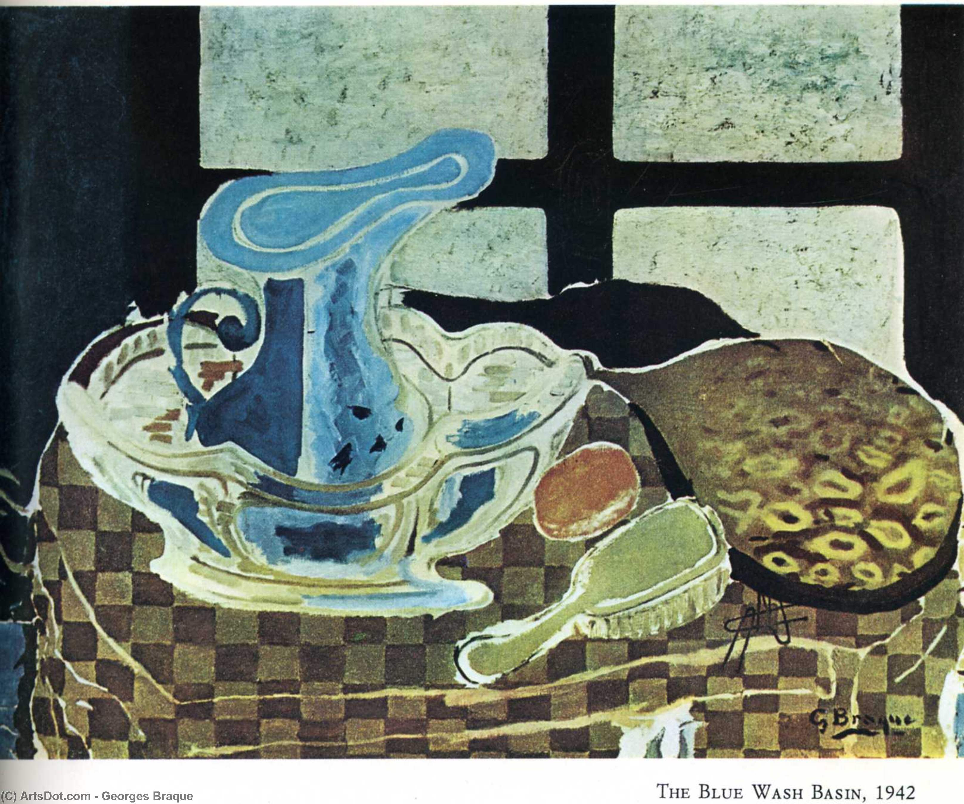 Wikoo.org - موسوعة الفنون الجميلة - اللوحة، العمل الفني Georges Braque - The Blue Washbasin