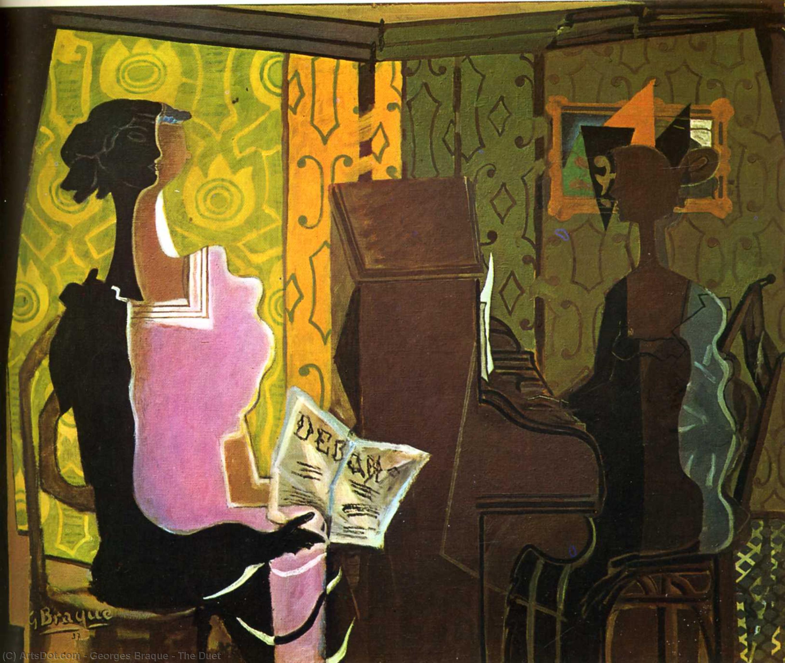 Wikoo.org - موسوعة الفنون الجميلة - اللوحة، العمل الفني Georges Braque - The Duet