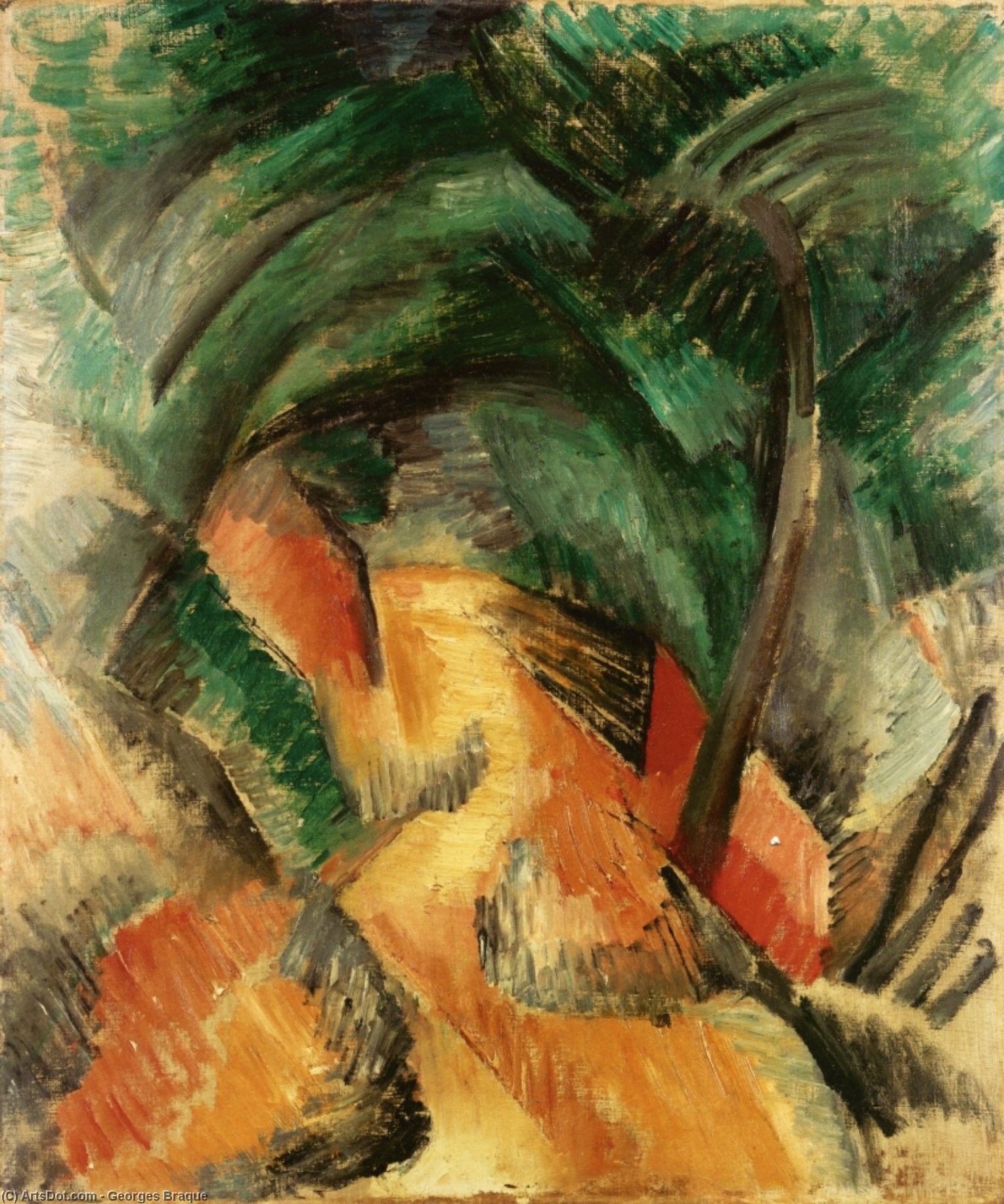 WikiOO.org - Encyclopedia of Fine Arts - Maľba, Artwork Georges Braque - Path at Estaque