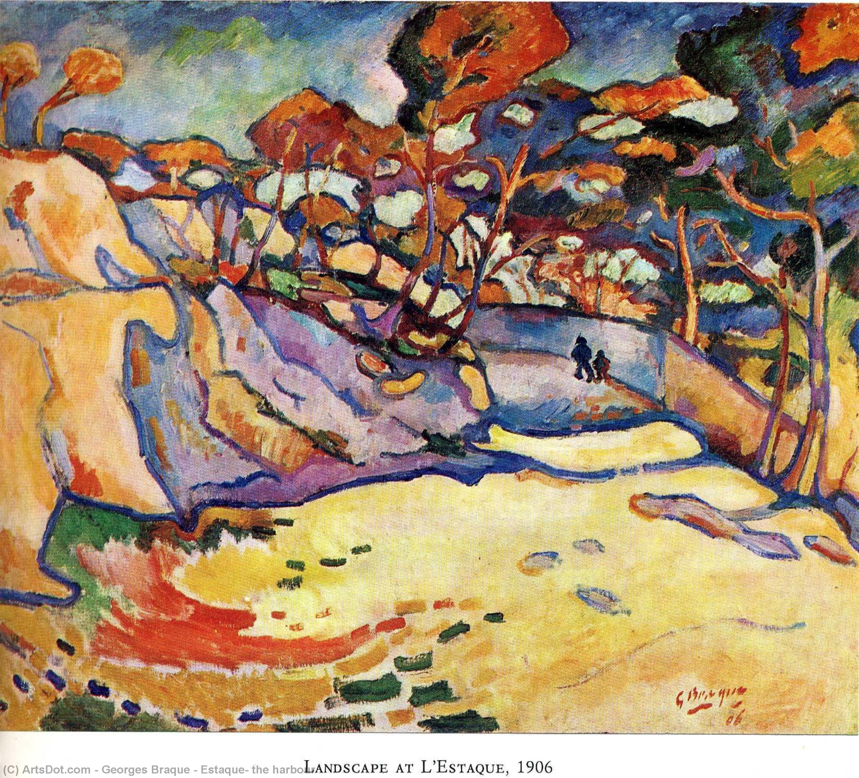 Wikoo.org - موسوعة الفنون الجميلة - اللوحة، العمل الفني Georges Braque - Estaque, the harbour