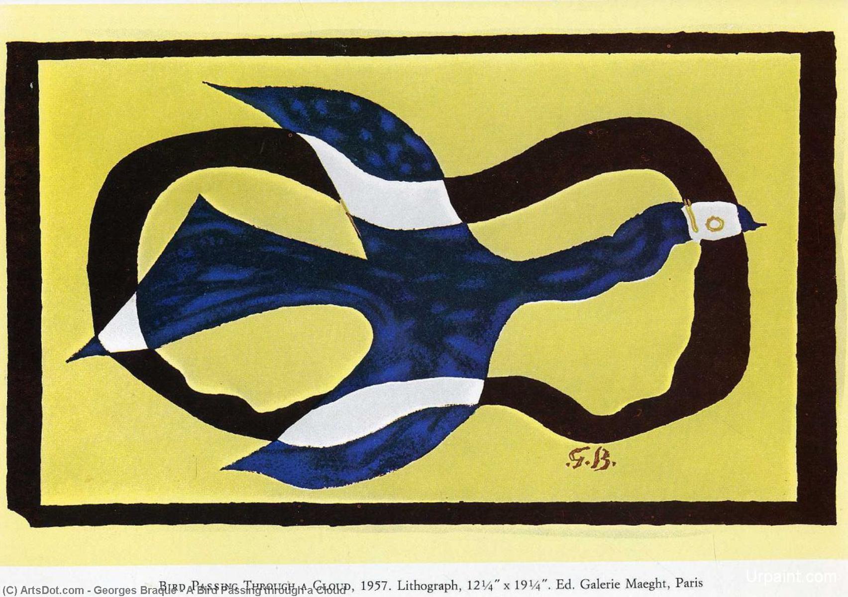 Wikioo.org – L'Enciclopedia delle Belle Arti - Pittura, Opere di Georges Braque - Un Uccello  passaggio  attraverso  Un  nuvola