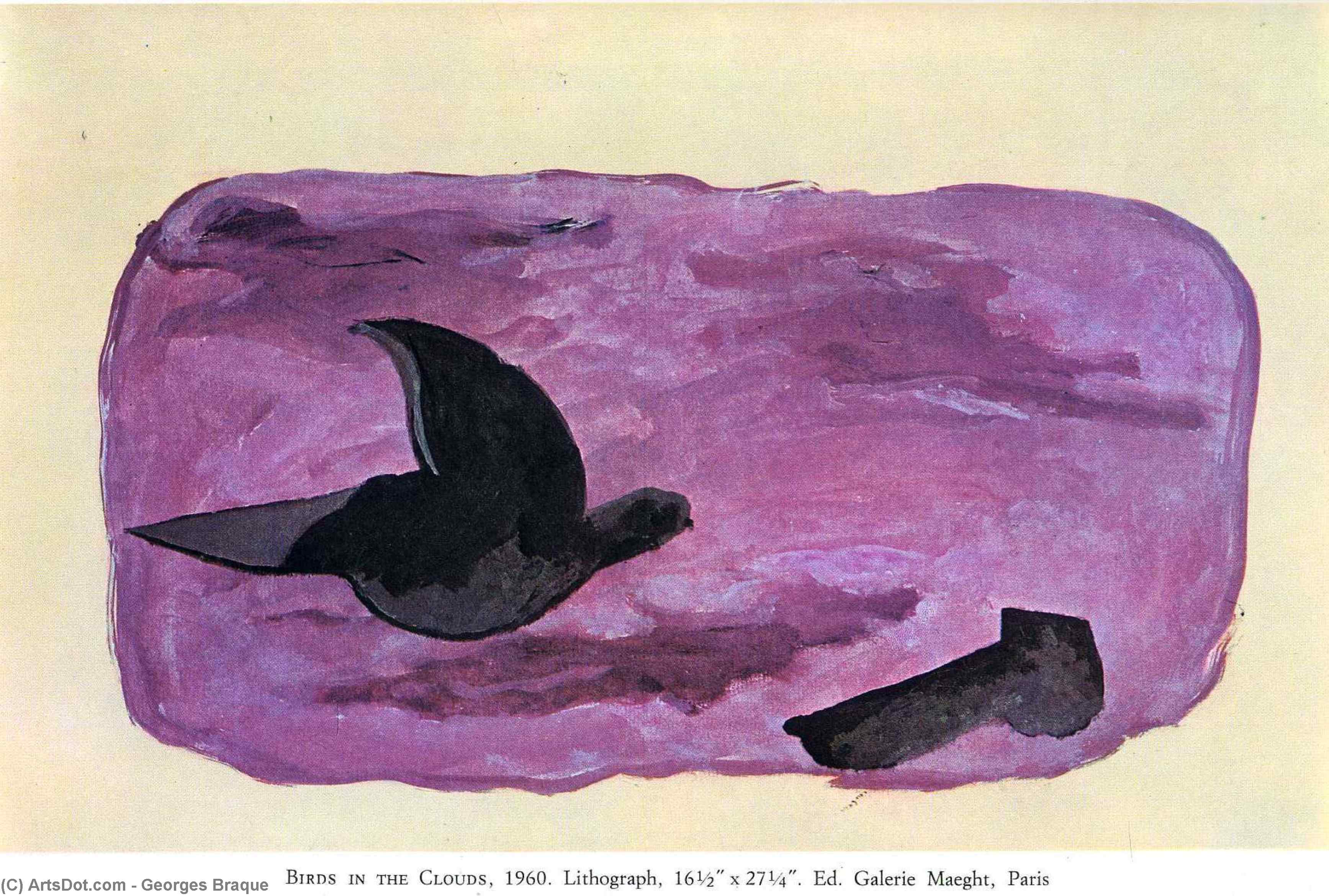Wikioo.org - Bách khoa toàn thư về mỹ thuật - Vẽ tranh, Tác phẩm nghệ thuật Georges Braque - Birds in the clouds