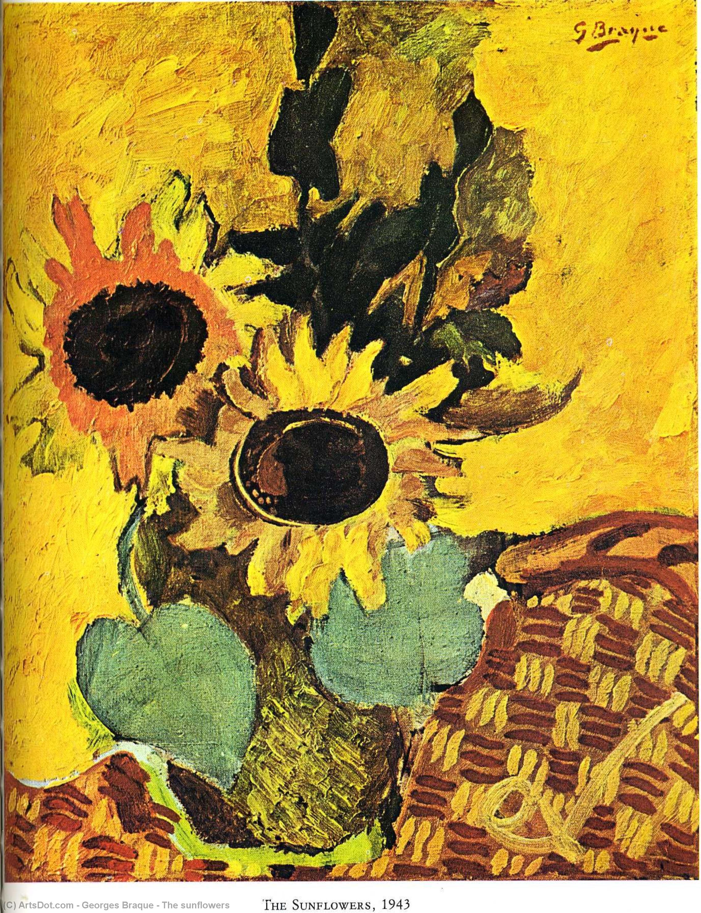 Wikioo.org - The Encyclopedia of Fine Arts - Painting, Artwork by Georges Braque - The sunflowers