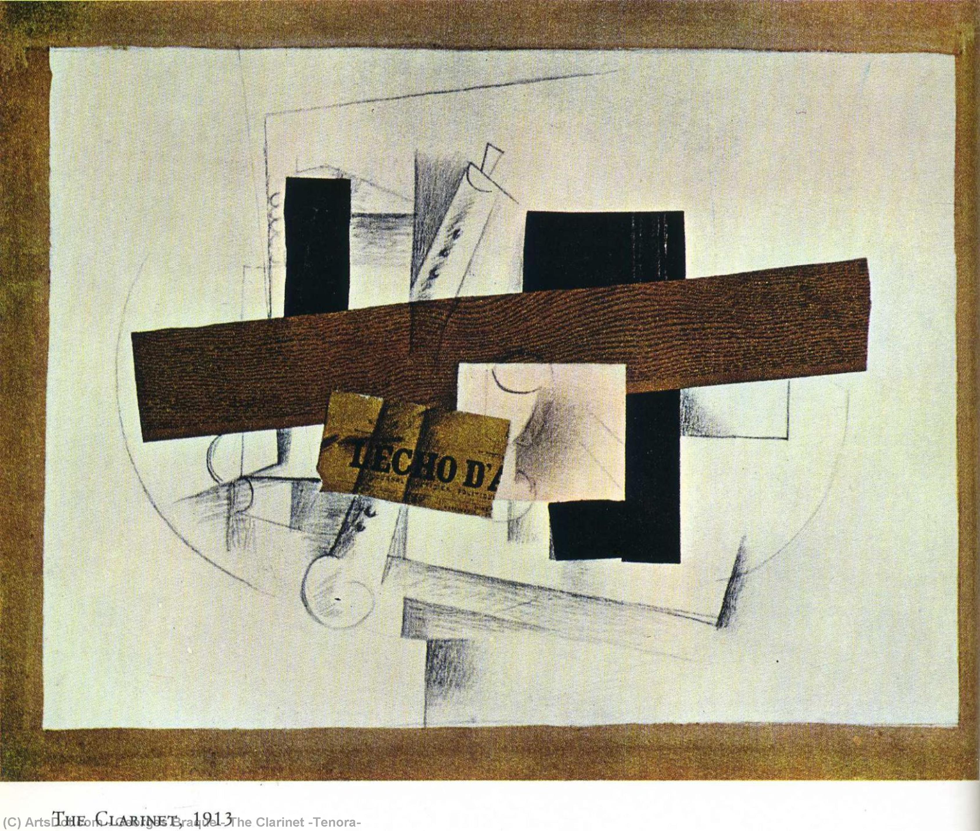 Wikioo.org - The Encyclopedia of Fine Arts - Painting, Artwork by Georges Braque - The Clarinet (Tenora)