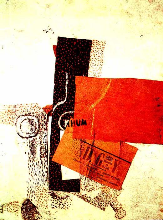 WikiOO.org - Encyclopedia of Fine Arts - Lukisan, Artwork Georges Braque - The Bottle of Rum
