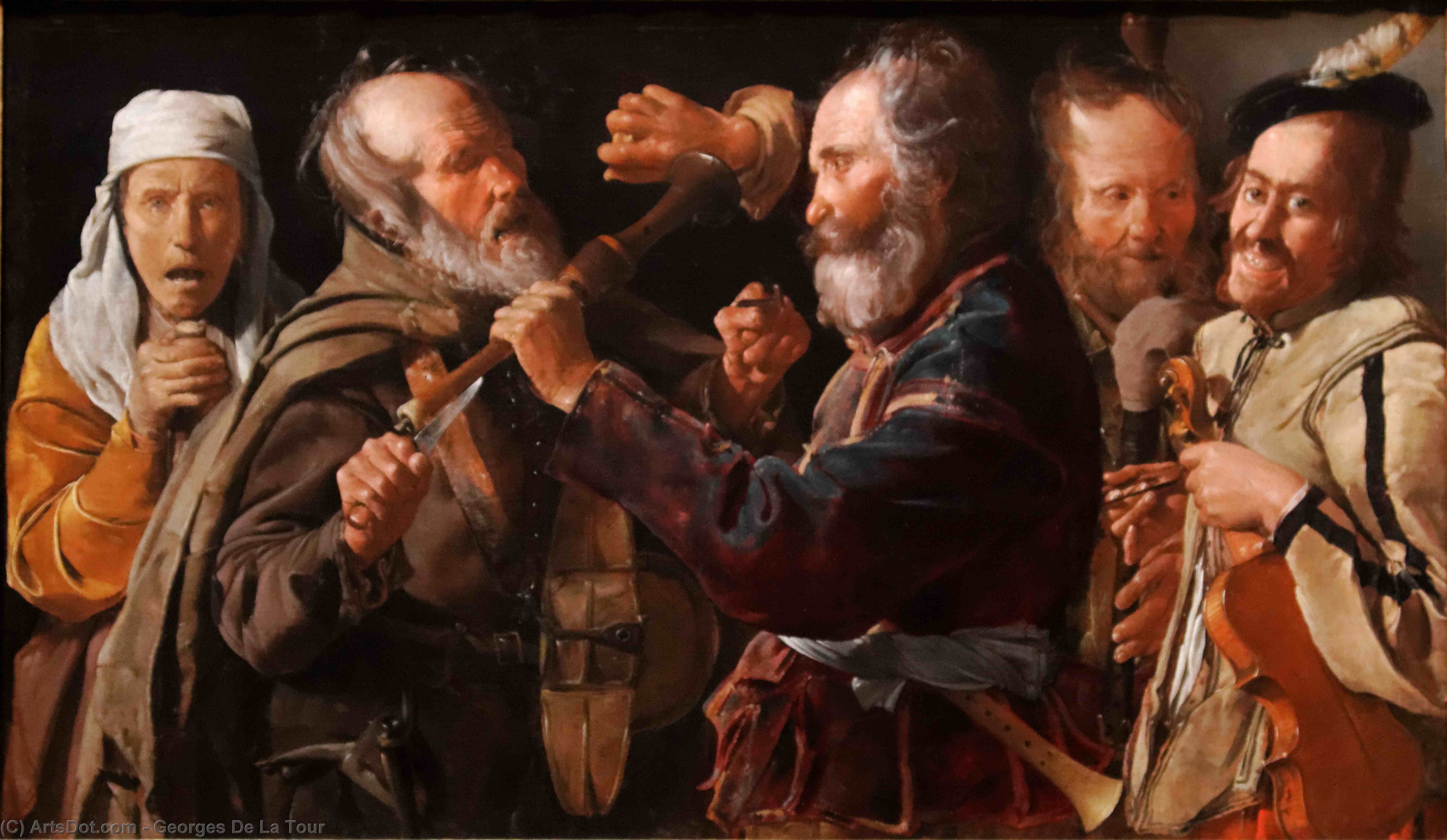WikiOO.org - Εγκυκλοπαίδεια Καλών Τεχνών - Ζωγραφική, έργα τέχνης Georges De La Tour - The Beggars' Brawl