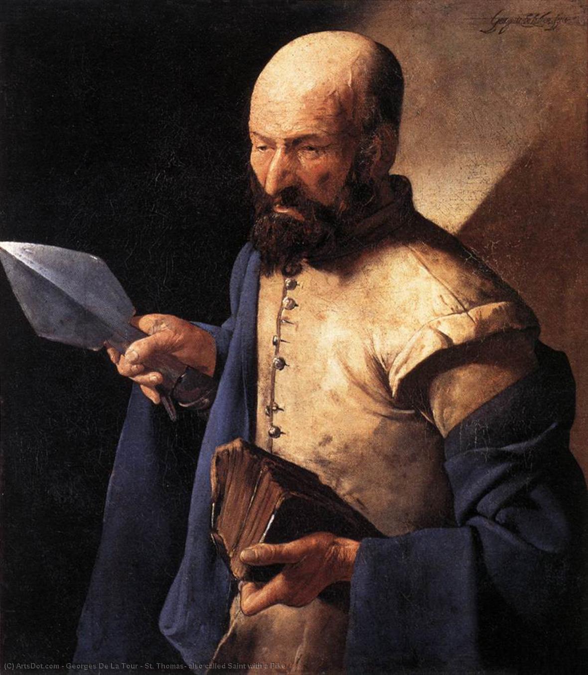 Wikioo.org – L'Encyclopédie des Beaux Arts - Peinture, Oeuvre de Georges De La Tour - St . Thomas , aussi appelé Saint avec un Brochet