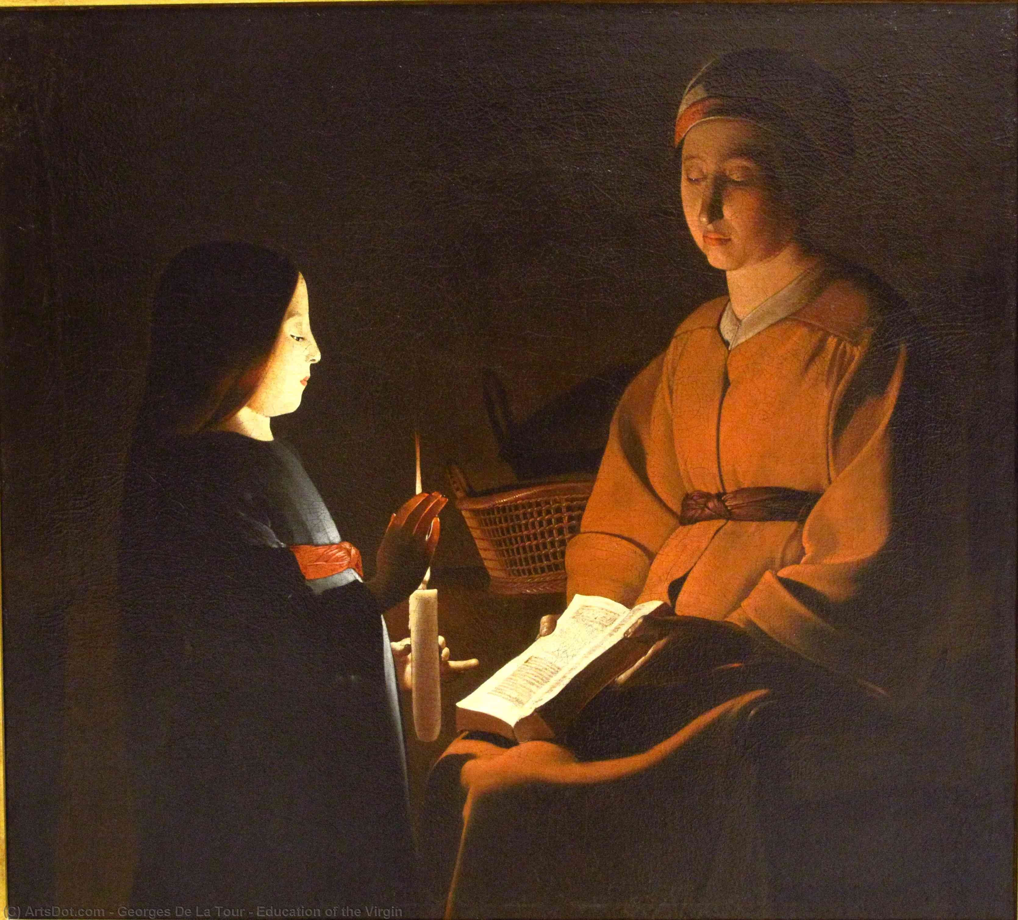 WikiOO.org - Енциклопедия за изящни изкуства - Живопис, Произведения на изкуството Georges De La Tour - Education of the Virgin