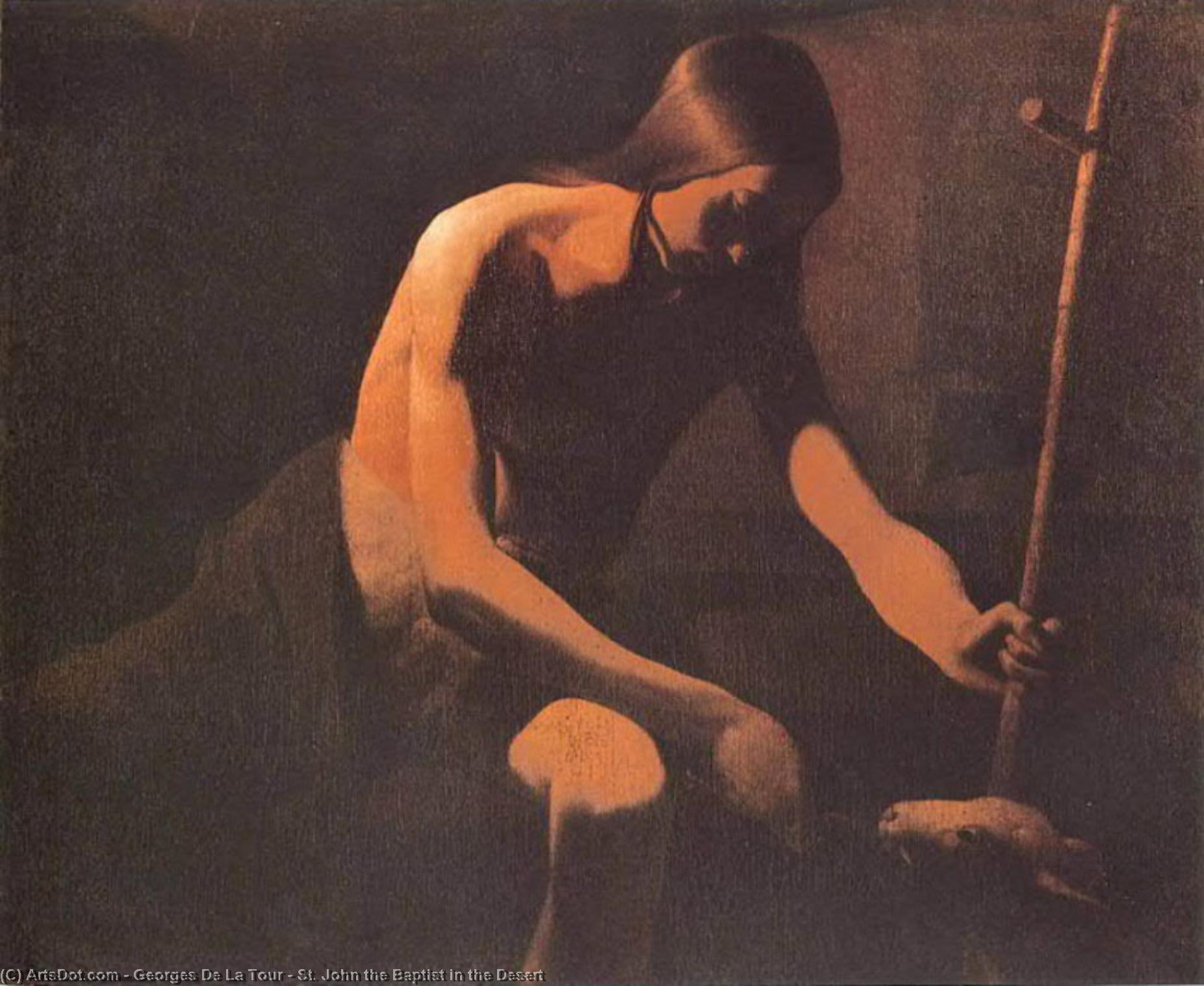 Wikioo.org – L'Encyclopédie des Beaux Arts - Peinture, Oeuvre de Georges De La Tour - r john le baptiste dans  au  DU DESERT
