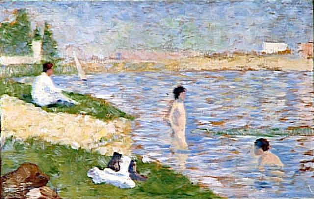 Wikioo.org - The Encyclopedia of Fine Arts - Painting, Artwork by Georges Pierre Seurat - Study for ''Bathers at Asnieres''