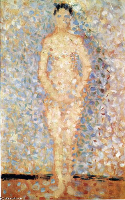 WikiOO.org - Encyclopedia of Fine Arts - Maleri, Artwork Georges Pierre Seurat - Poseur standing, front view, study for ''Les poseuses''