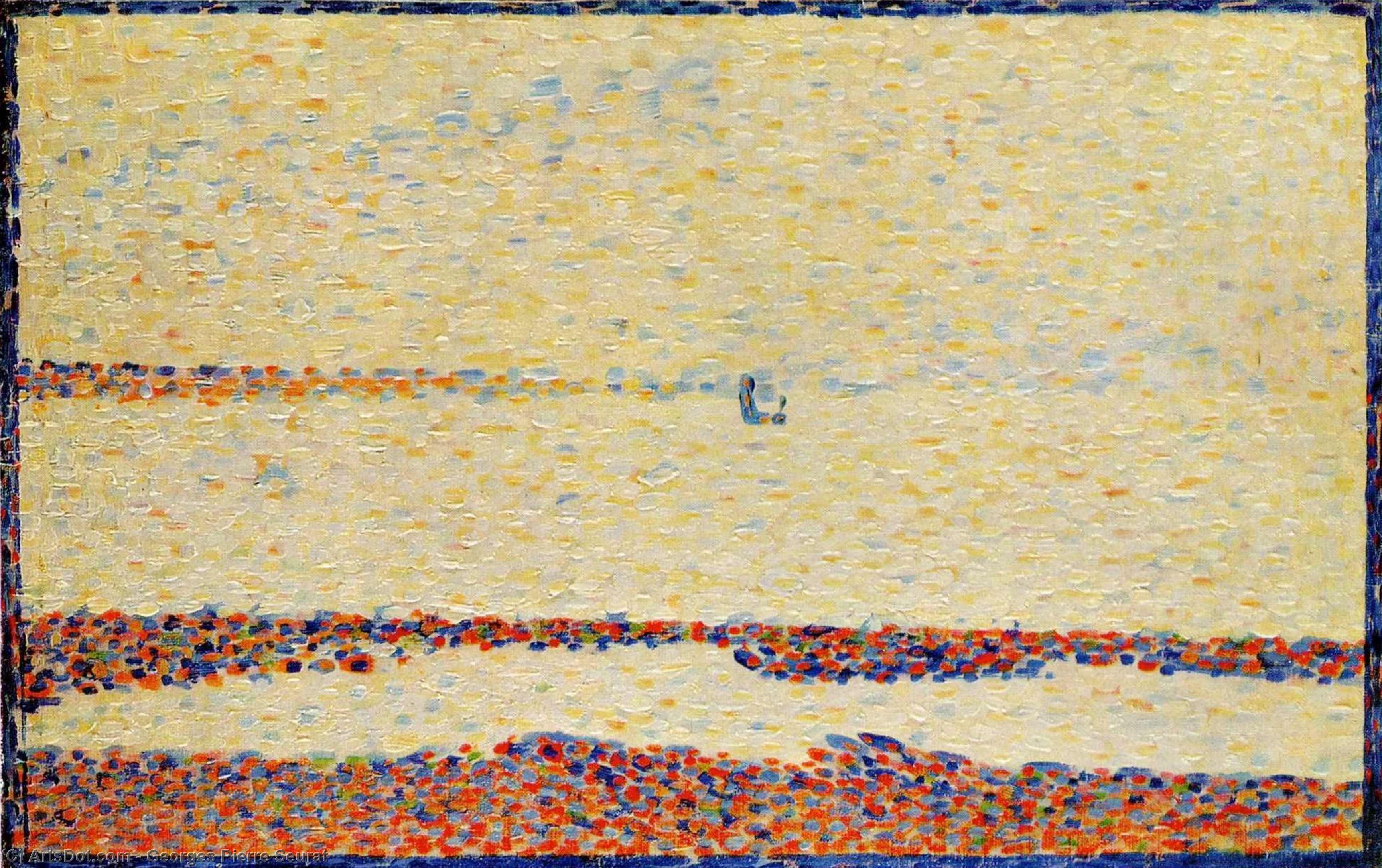 WikiOO.org - Εγκυκλοπαίδεια Καλών Τεχνών - Ζωγραφική, έργα τέχνης Georges Pierre Seurat - Beach at Gravelines