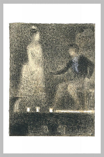 Wikoo.org - موسوعة الفنون الجميلة - اللوحة، العمل الفني Georges Pierre Seurat - The scene in the theater
