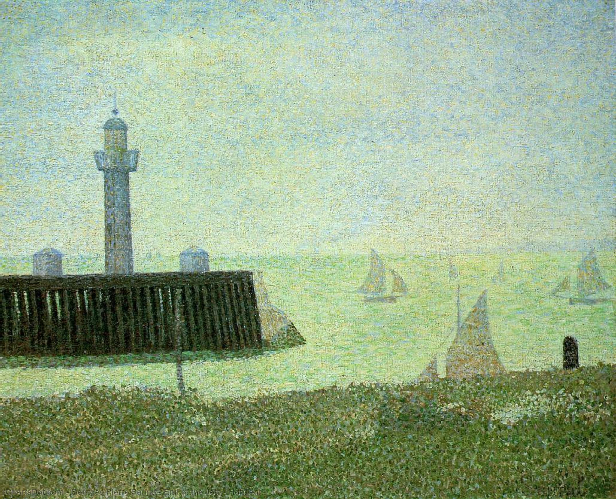 WikiOO.org - Εγκυκλοπαίδεια Καλών Τεχνών - Ζωγραφική, έργα τέχνης Georges Pierre Seurat - End of the Jetty, Honfleur