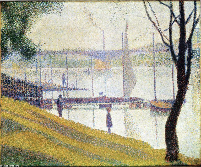 WikiOO.org - Εγκυκλοπαίδεια Καλών Τεχνών - Ζωγραφική, έργα τέχνης Georges Pierre Seurat - The Bridge at Courbevoie