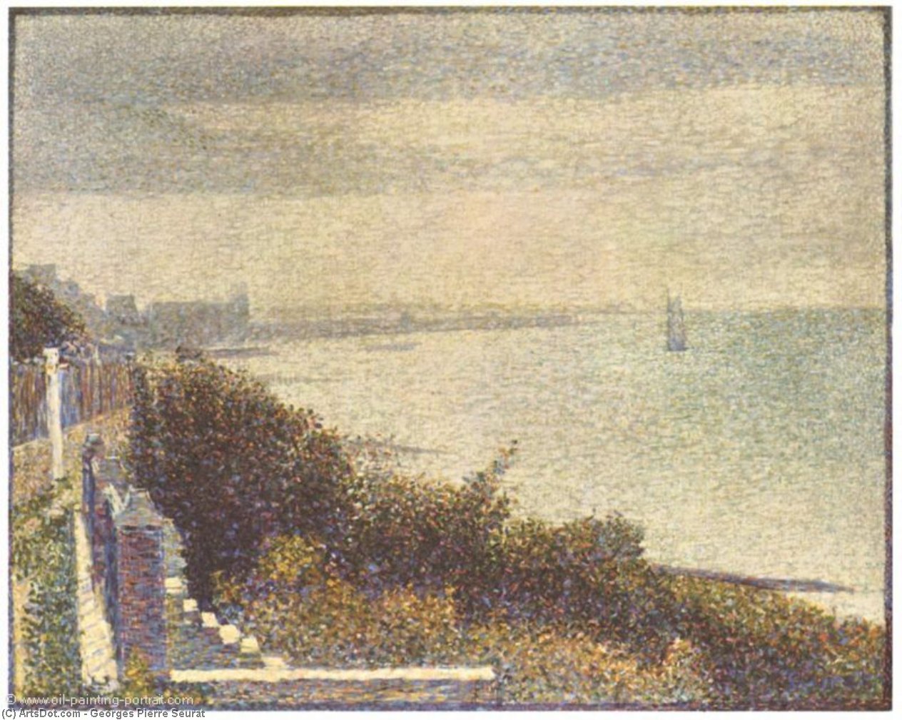 Wikioo.org - The Encyclopedia of Fine Arts - Painting, Artwork by Georges Pierre Seurat - Grandcamp, Evening
