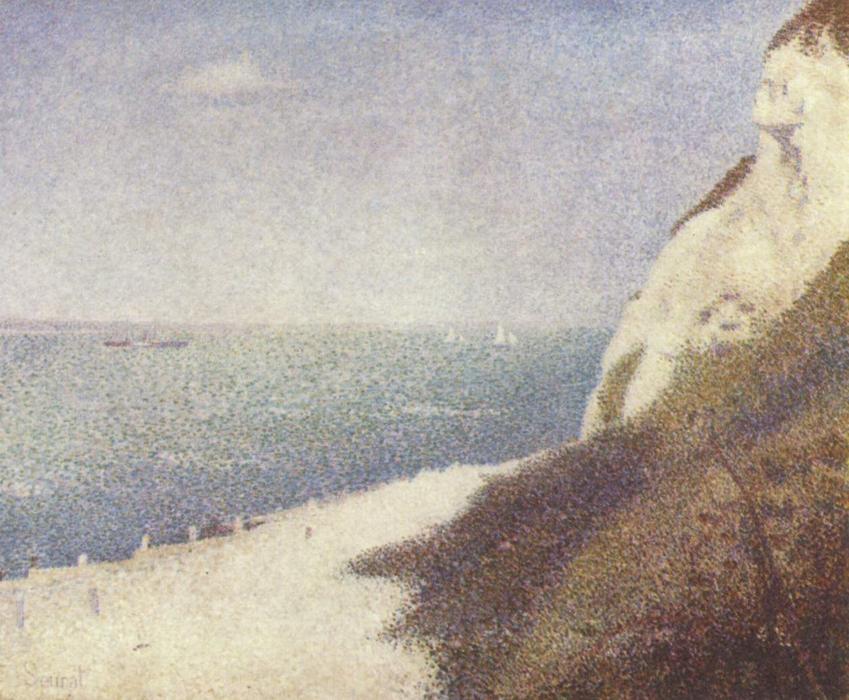 WikiOO.org - Енциклопедия за изящни изкуства - Живопис, Произведения на изкуството Georges Pierre Seurat - Beach at Bas Butin, Honfleur