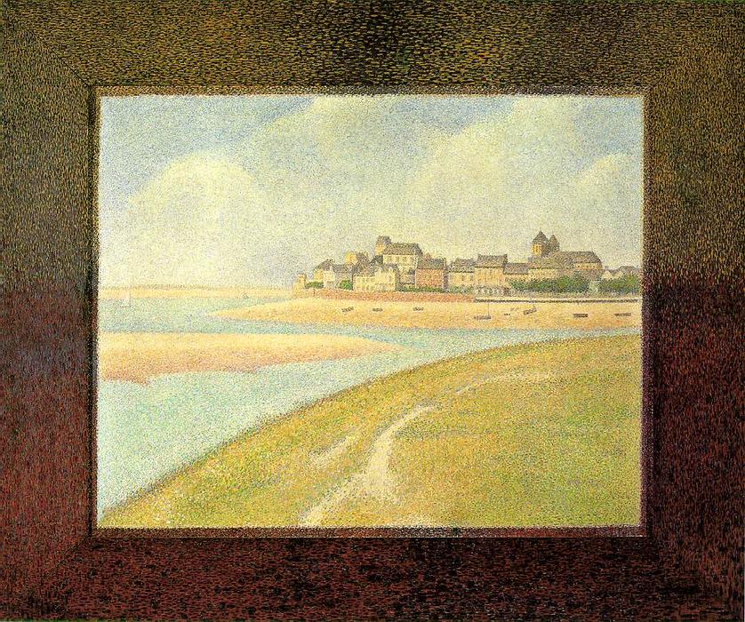Wikioo.org – La Enciclopedia de las Bellas Artes - Pintura, Obras de arte de Georges Pierre Seurat - Vista de Le Crotoy de  río arriba