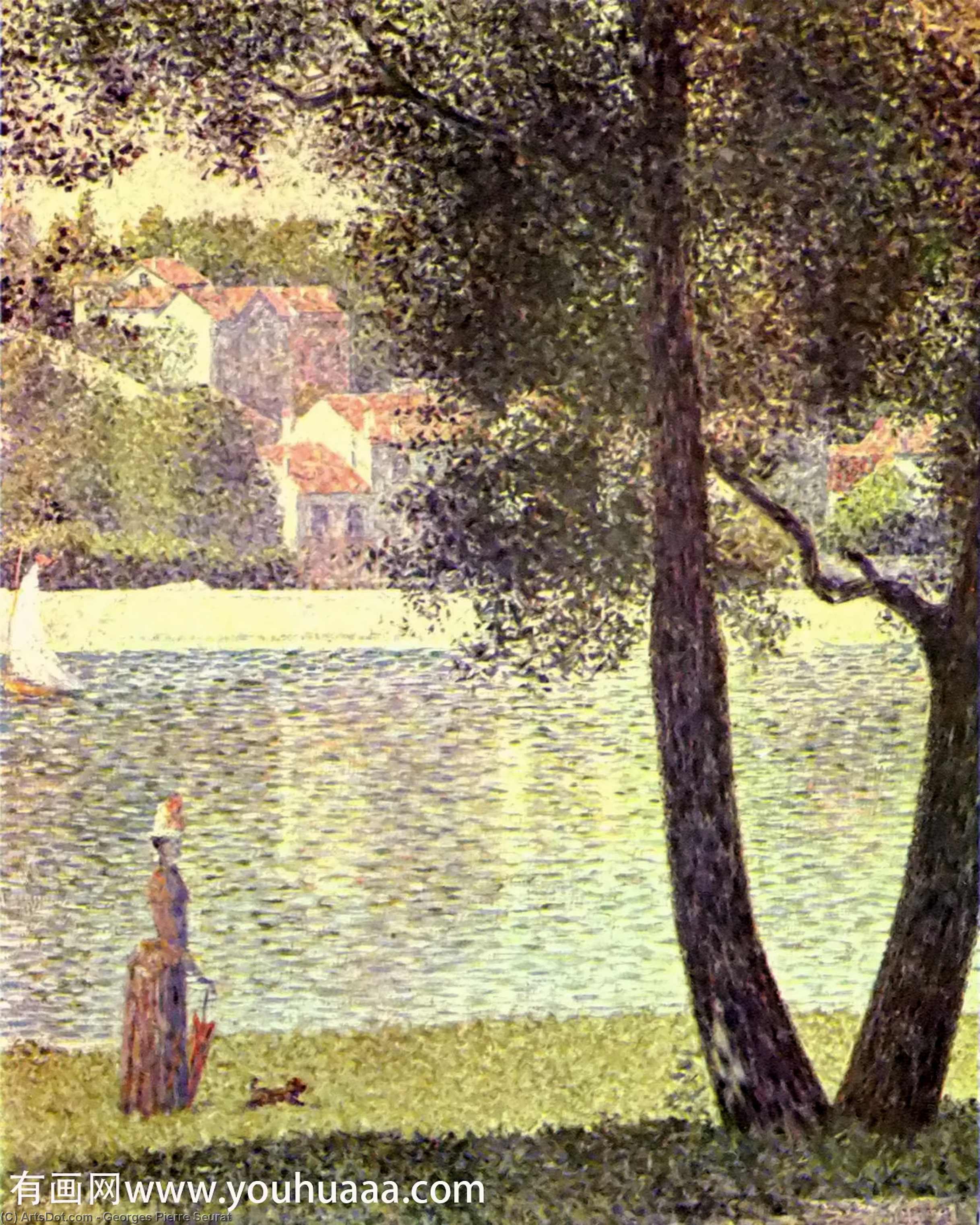 WikiOO.org - Encyclopedia of Fine Arts - Maleri, Artwork Georges Pierre Seurat - The Seine at Courbevoie