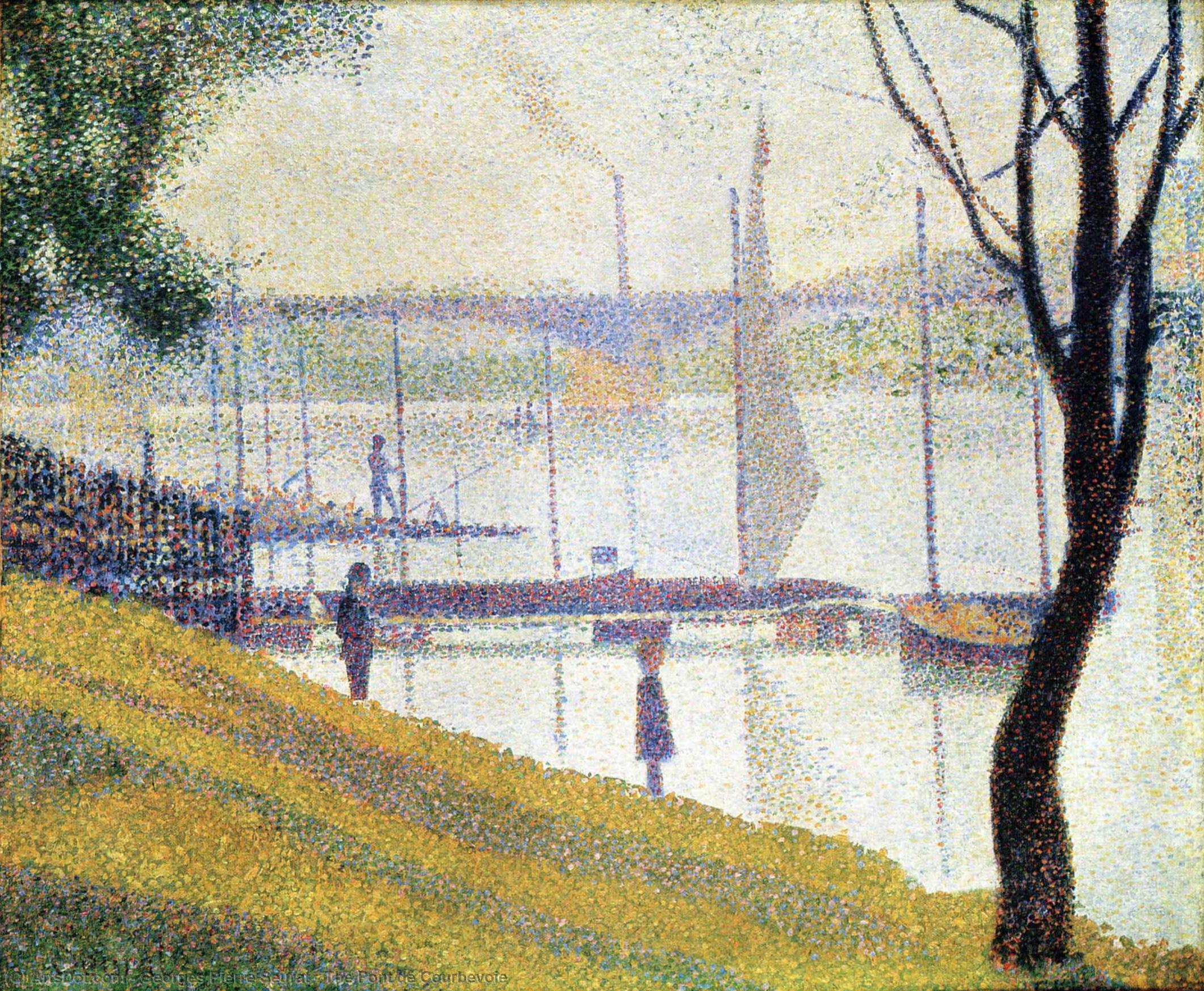Wikioo.org – La Enciclopedia de las Bellas Artes - Pintura, Obras de arte de Georges Pierre Seurat - el pont delaware Courbevoie