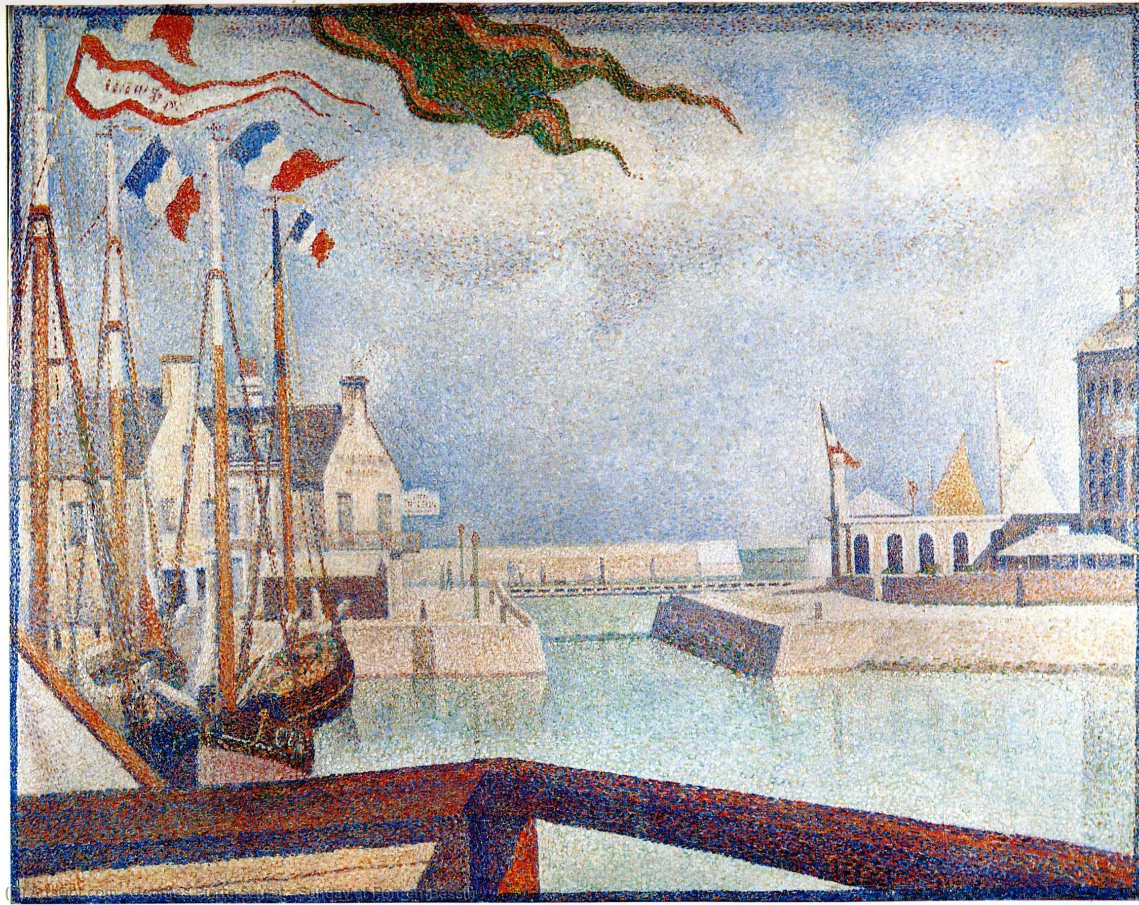 WikiOO.org - Енциклопедия за изящни изкуства - Живопис, Произведения на изкуството Georges Pierre Seurat - Sunday at Port-en-Bessin