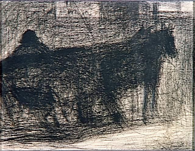 Wikioo.org - Bách khoa toàn thư về mỹ thuật - Vẽ tranh, Tác phẩm nghệ thuật Georges Pierre Seurat - Two-horse hitch