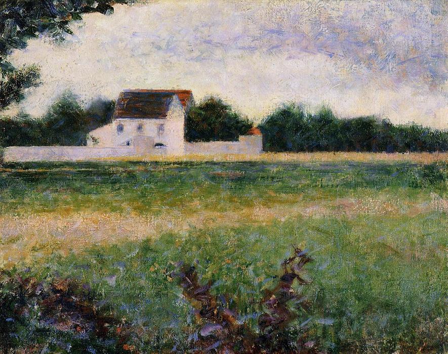 WikiOO.org - دایره المعارف هنرهای زیبا - نقاشی، آثار هنری Georges Pierre Seurat - Landscape in the Ile-de-France