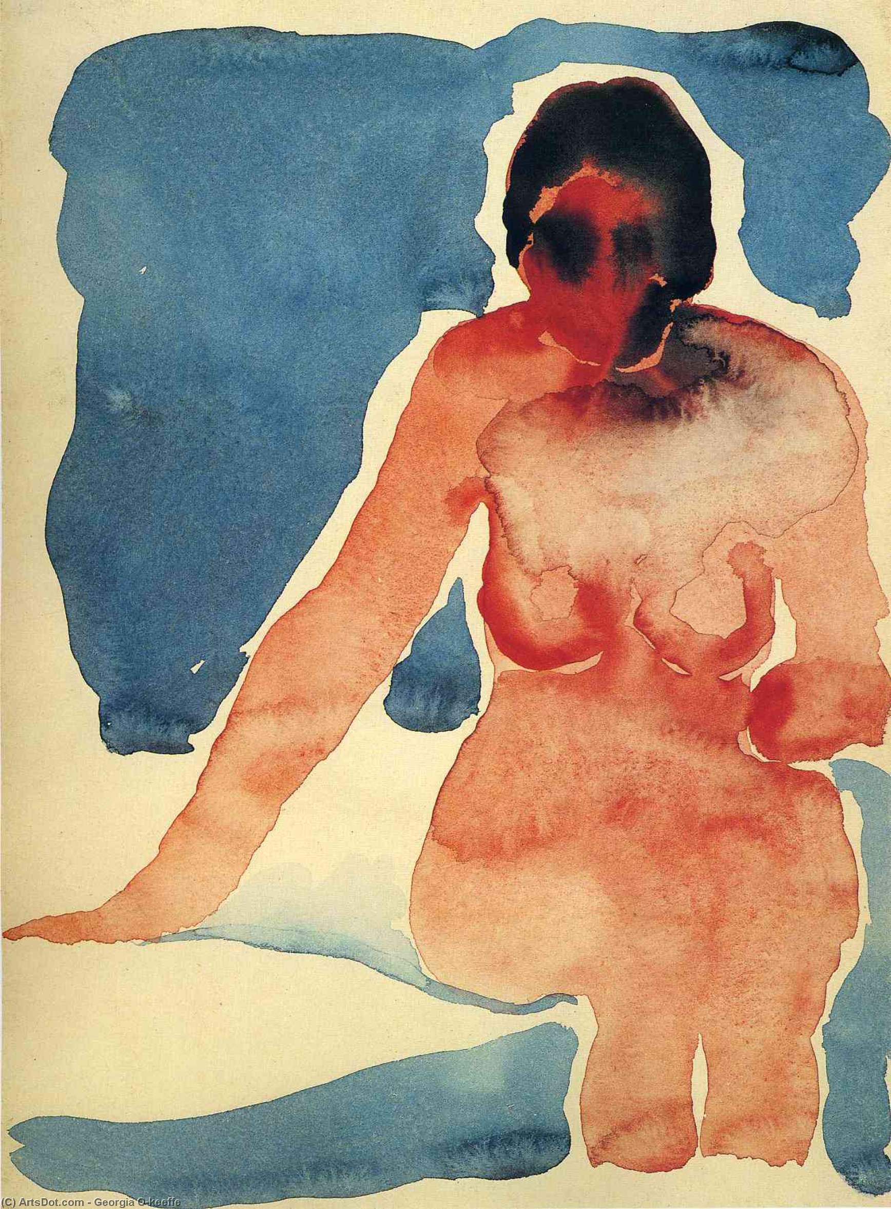 WikiOO.org - Encyclopedia of Fine Arts - Maleri, Artwork Georgia Totto O'keeffe - Seated Nude