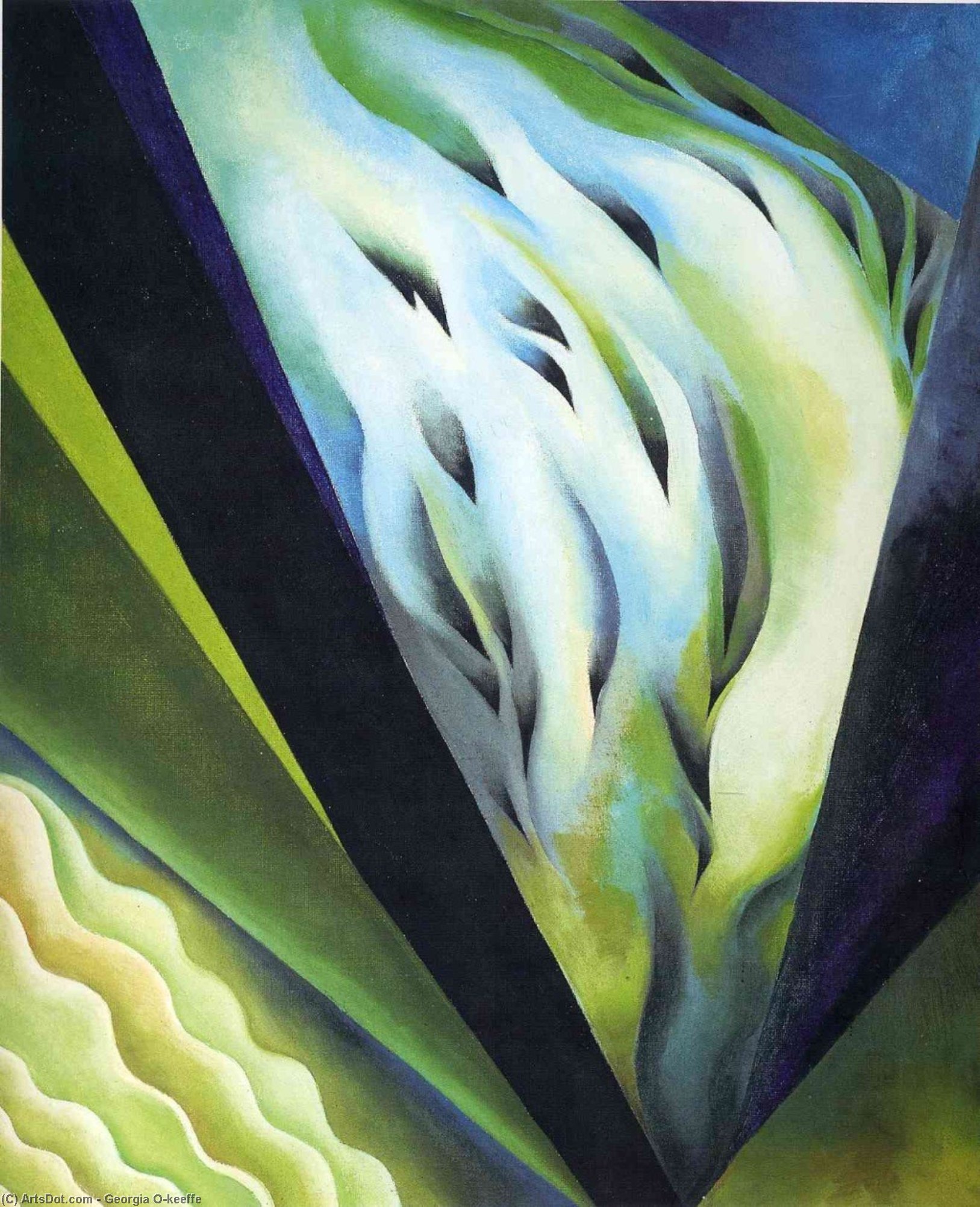 WikiOO.org - Encyclopedia of Fine Arts - Maľba, Artwork Georgia Totto O'keeffe - Blue and Green Music