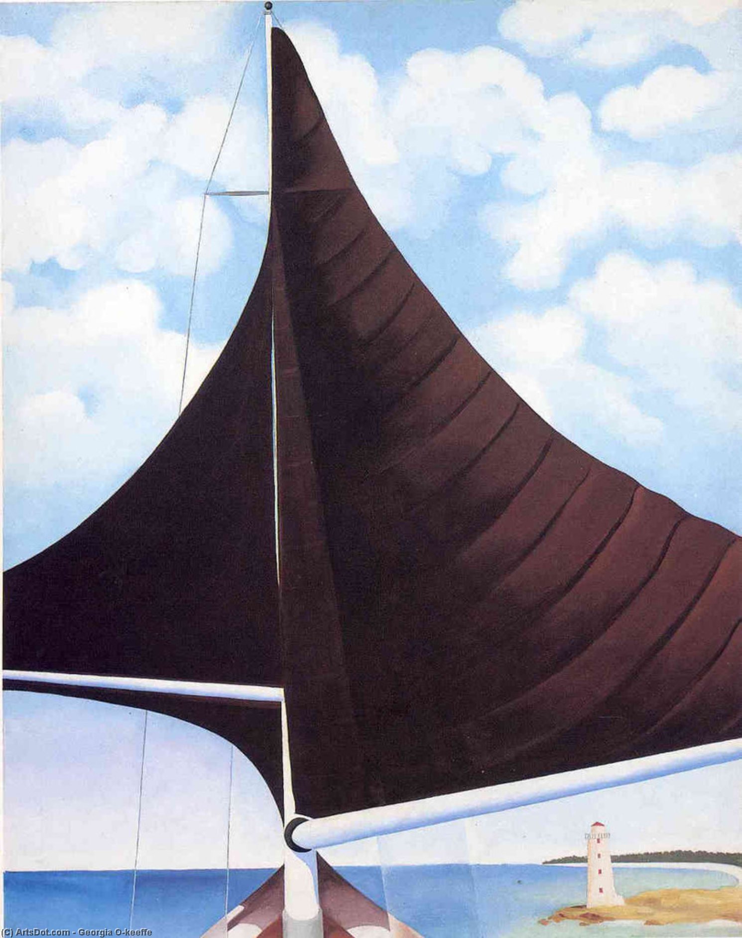WikiOO.org - Енциклопедія образотворчого мистецтва - Живопис, Картини
 Georgia Totto O'keeffe - Brown Sail, Wing on Wing, Nassau