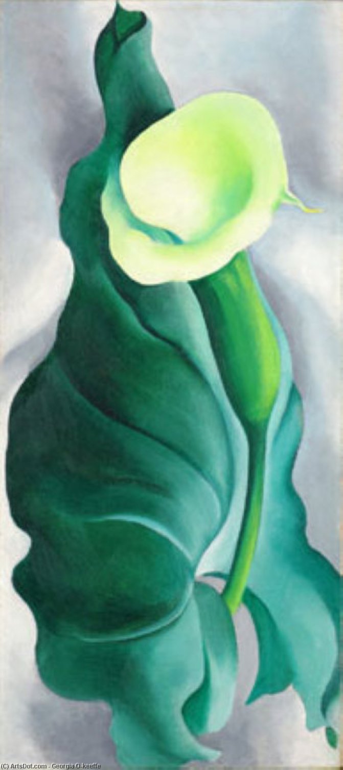WikiOO.org - Енциклопедия за изящни изкуства - Живопис, Произведения на изкуството Georgia Totto O'keeffe - Calla Lily (Lily-Yellow No. 2)