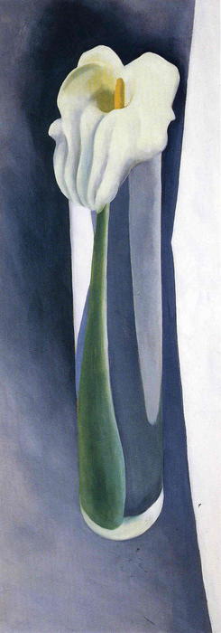 WikiOO.org - Енциклопедия за изящни изкуства - Живопис, Произведения на изкуството Georgia Totto O'keeffe - Calla Lily in Tall Glass
