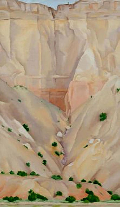 Wikioo.org - The Encyclopedia of Fine Arts - Painting, Artwork by Georgia Totto O'keeffe - Cliffs Beyond Abiquiu, Dry Waterfall