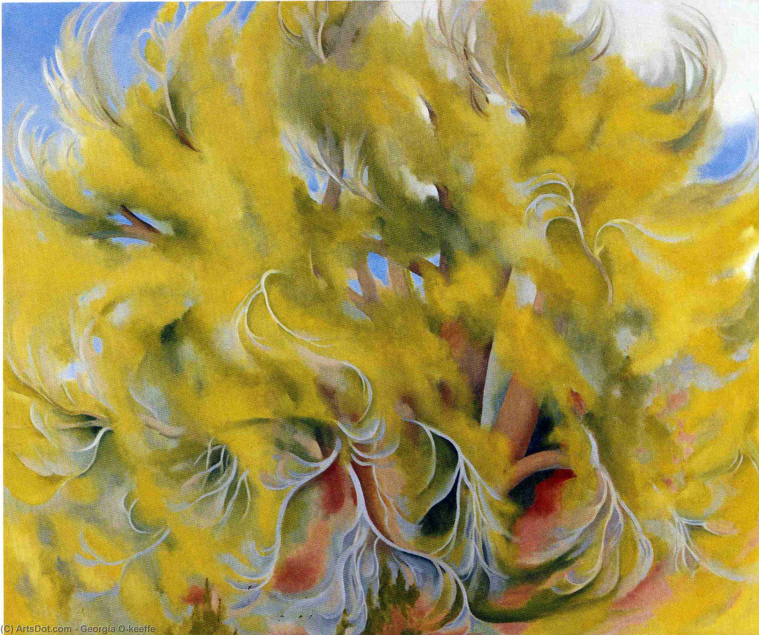 WikiOO.org - Encyclopedia of Fine Arts - Maľba, Artwork Georgia Totto O'keeffe - Cottonwood Tree in Spring