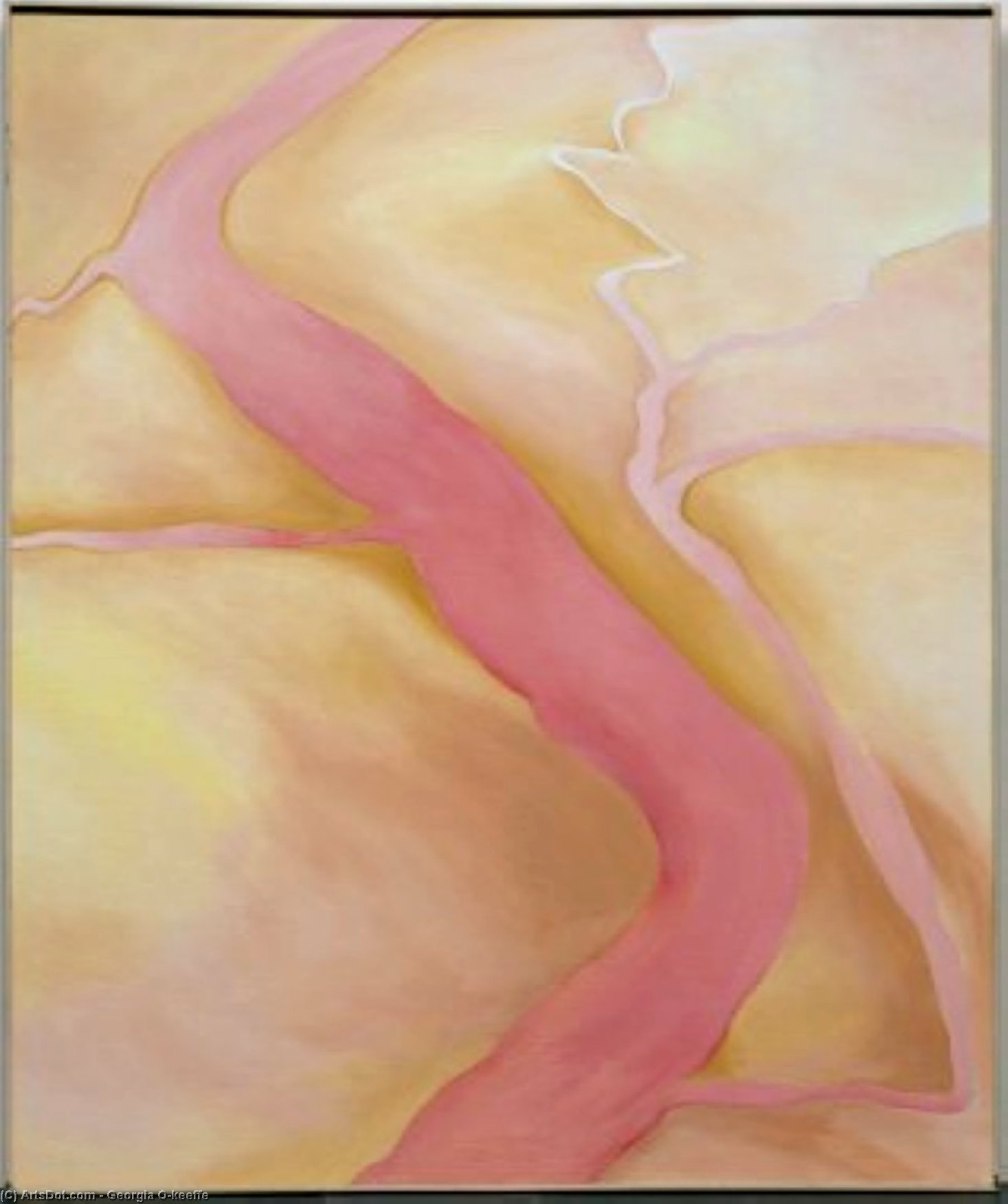 WikiOO.org - Encyclopedia of Fine Arts - Maľba, Artwork Georgia Totto O'keeffe - It Was Yellow and Pink II