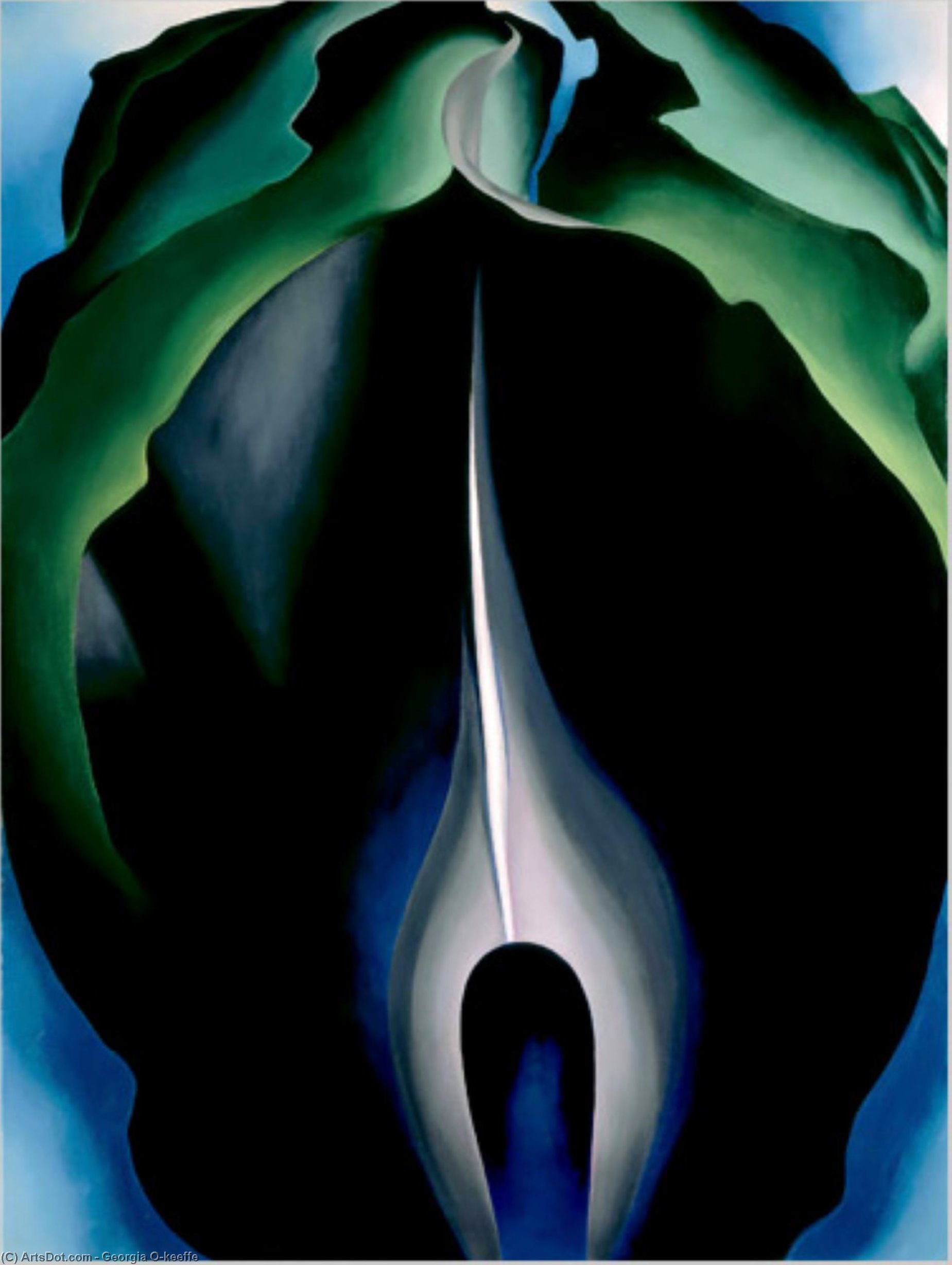 WikiOO.org - Εγκυκλοπαίδεια Καλών Τεχνών - Ζωγραφική, έργα τέχνης Georgia Totto O'keeffe - Jack in the Pulpit No. IV