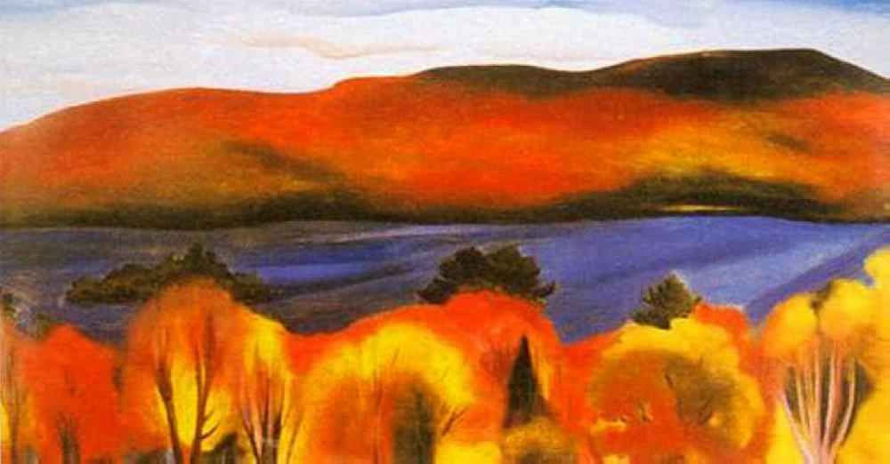 WikiOO.org - Encyclopedia of Fine Arts - Schilderen, Artwork Georgia Totto O'keeffe - Lake George, Autumn