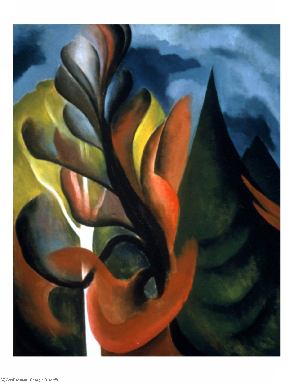 WikiOO.org - Encyclopedia of Fine Arts - Maľba, Artwork Georgia Totto O'keeffe - Maple and Cedar